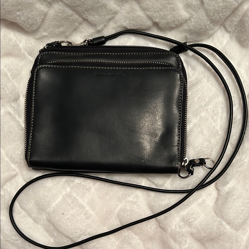 Nine West Black Crossbody Bag with Silver Accents
